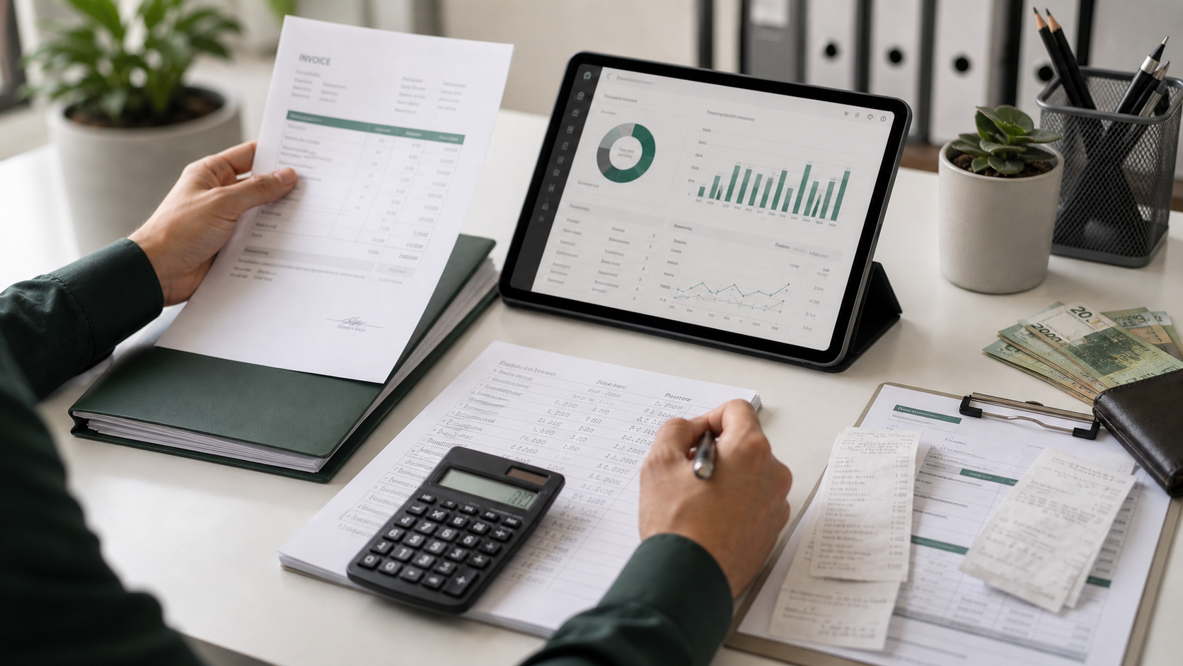 Pengusaha mencatat invoice dan transaksi ke aplikasi BIGHOKI